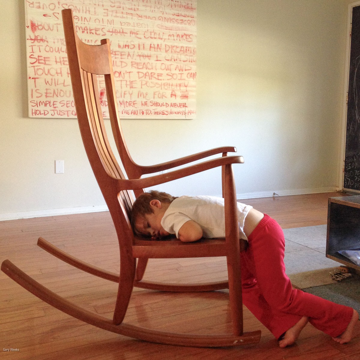 Child sleeping in a Weeks Rocking Chair