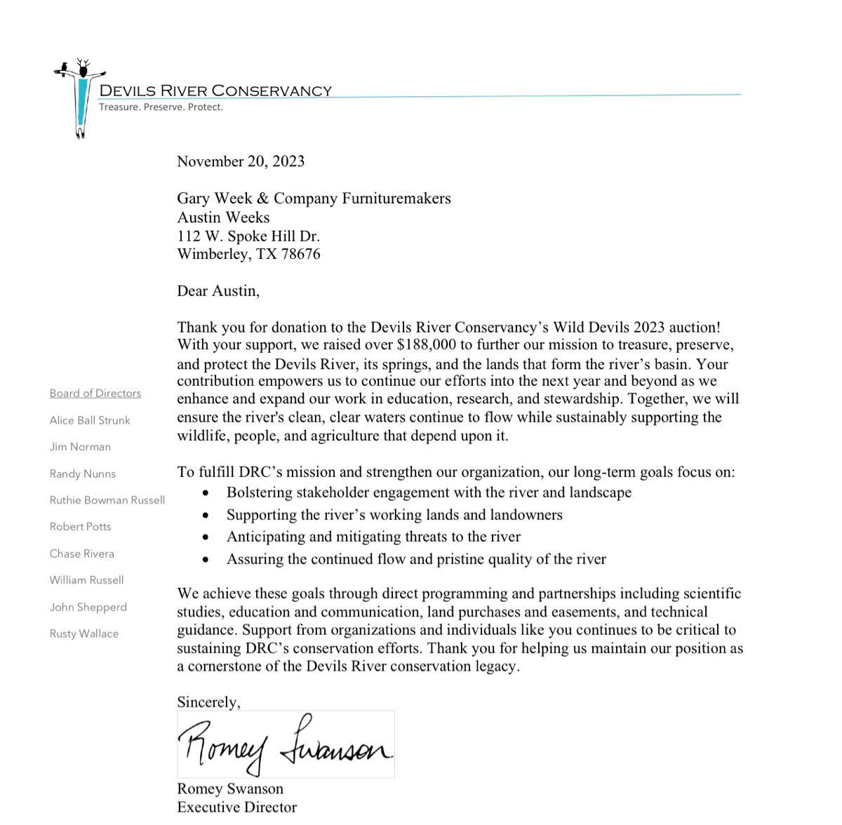 Devils River Auction