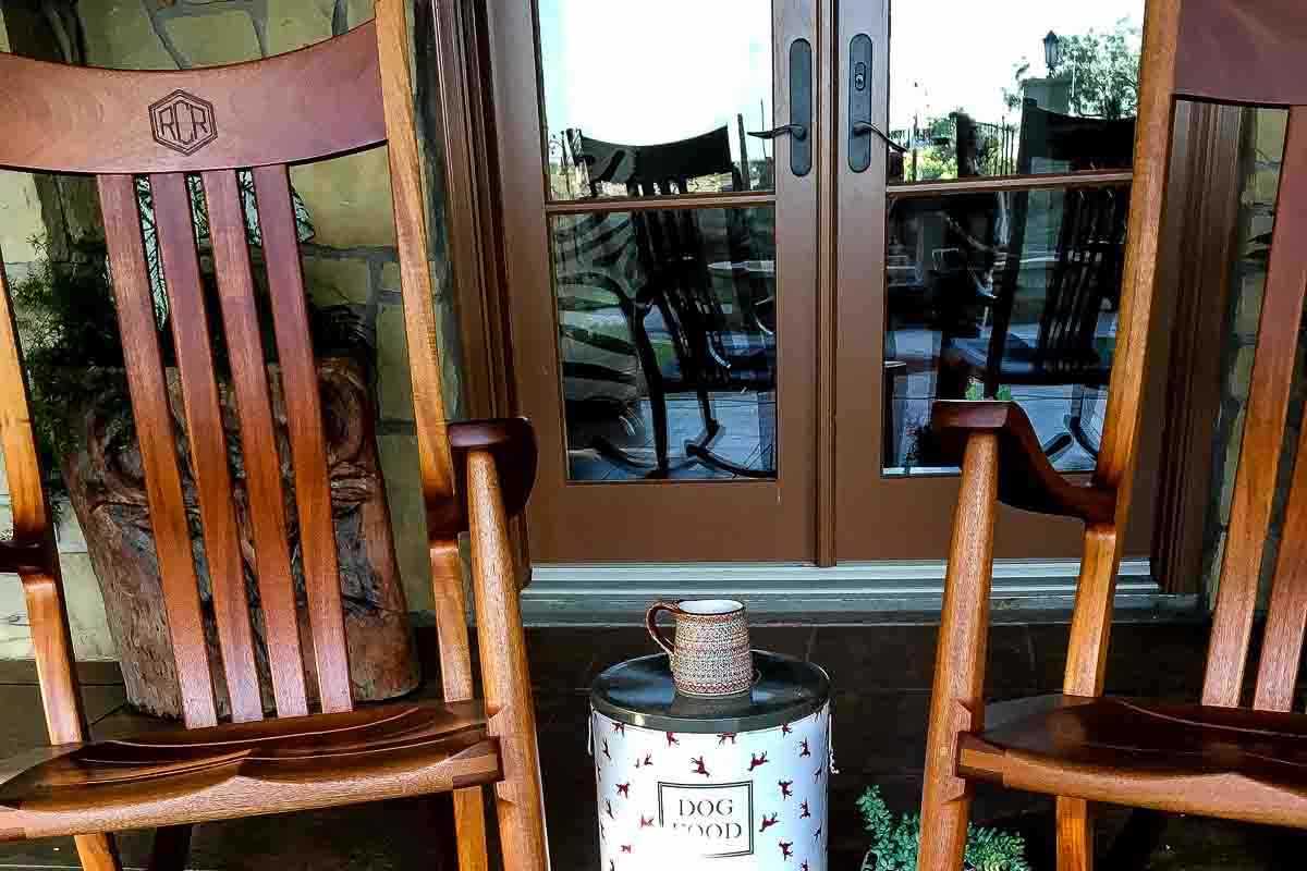 engraved rocking chair upon reflection