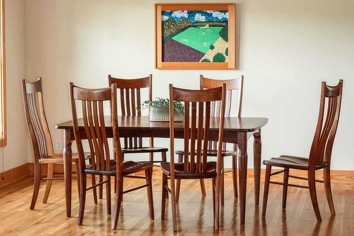 Paschall extension dining table, set for six