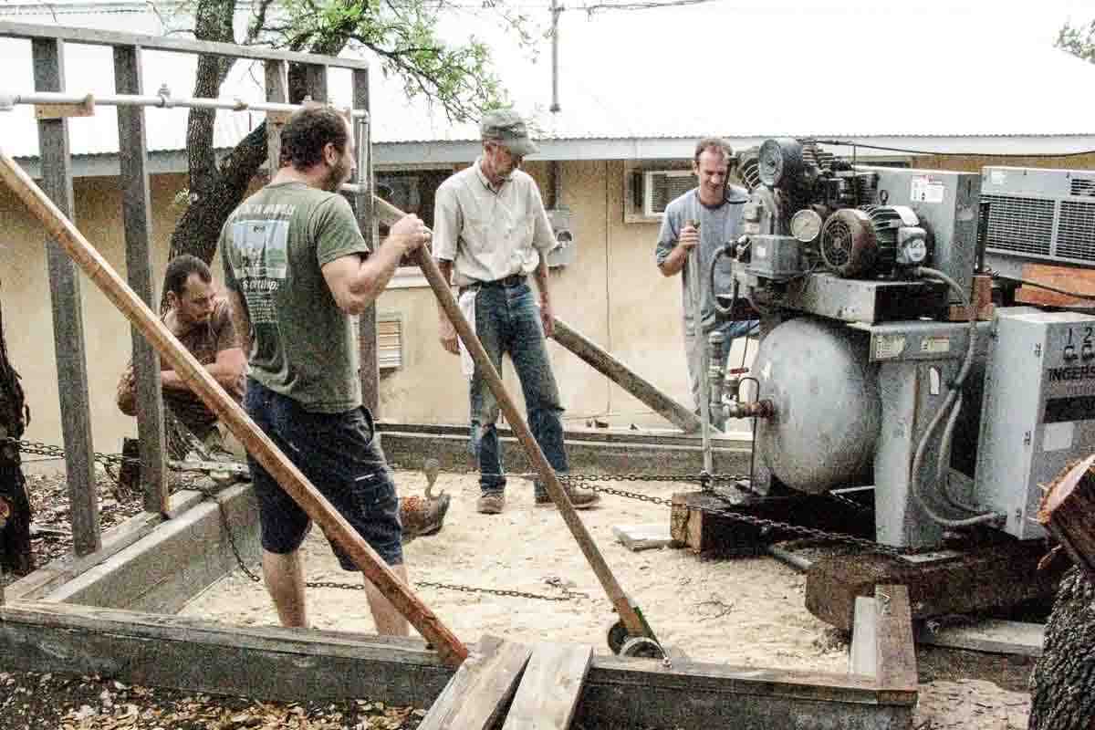 locating air compressor in the building location 1