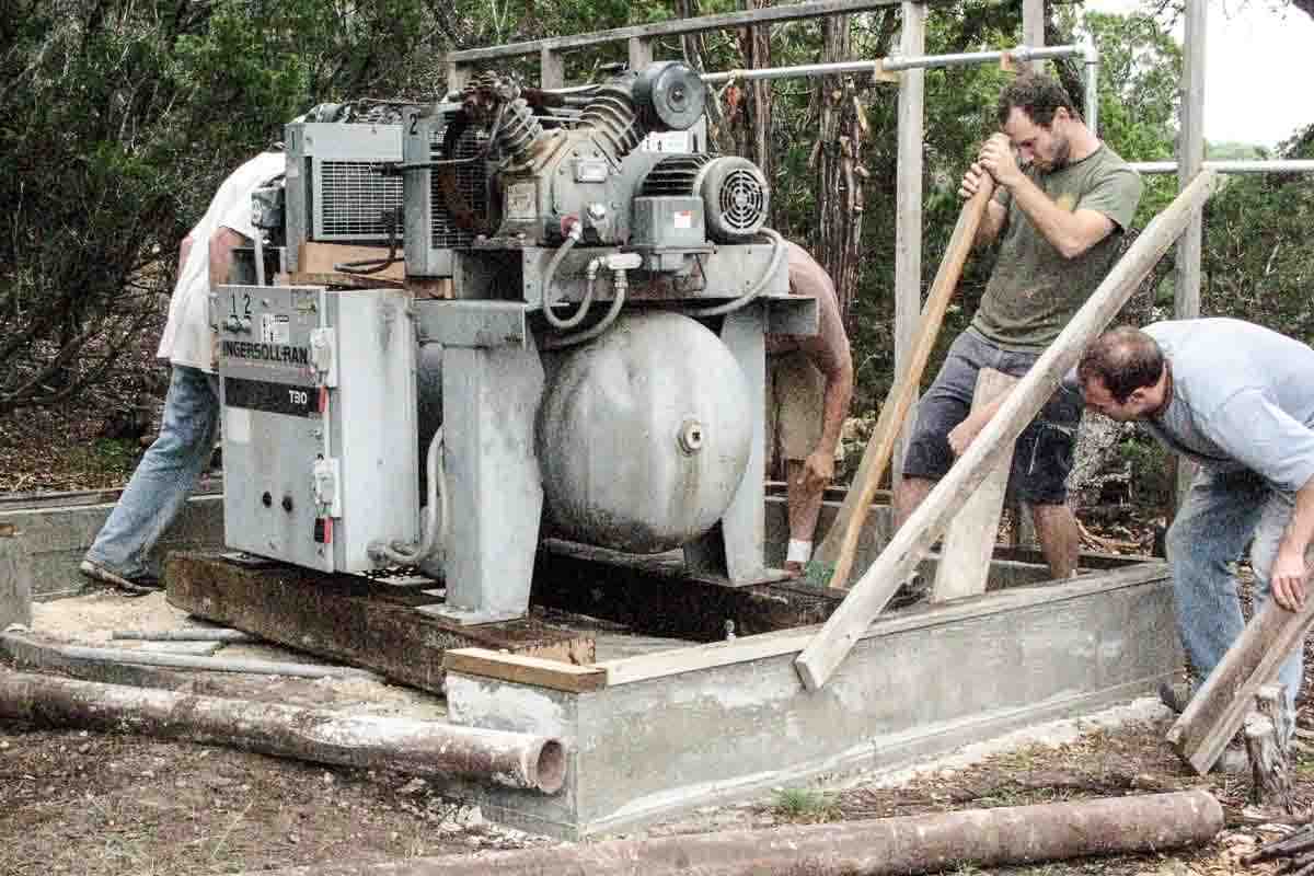 locating air compressor in the building location 2