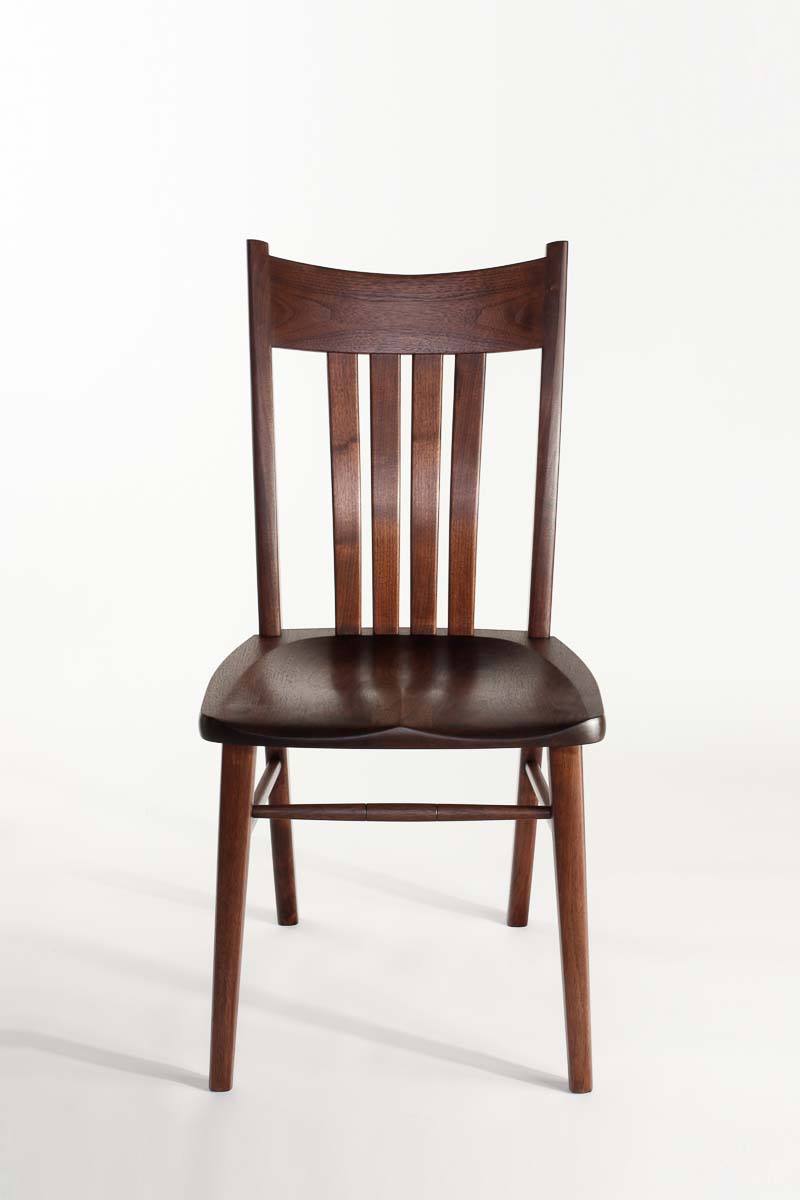 Williams side chair in walnut, front view