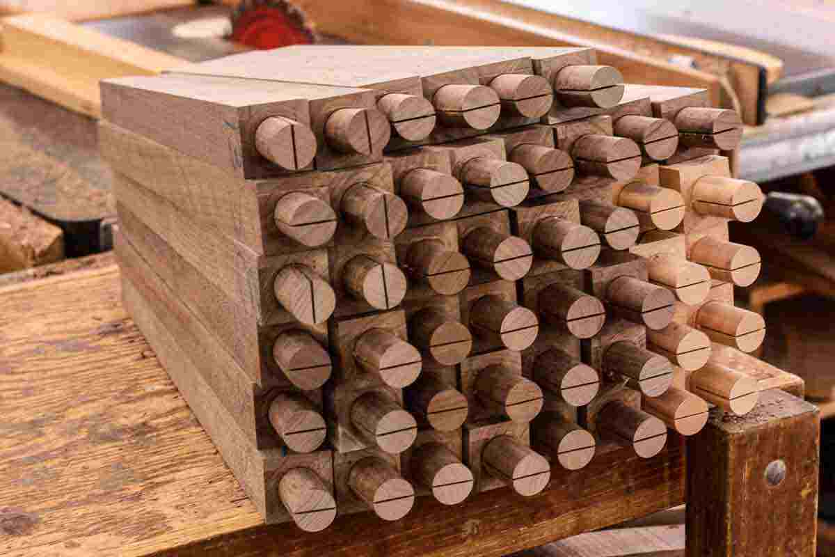 dining chair front legs showing tenons