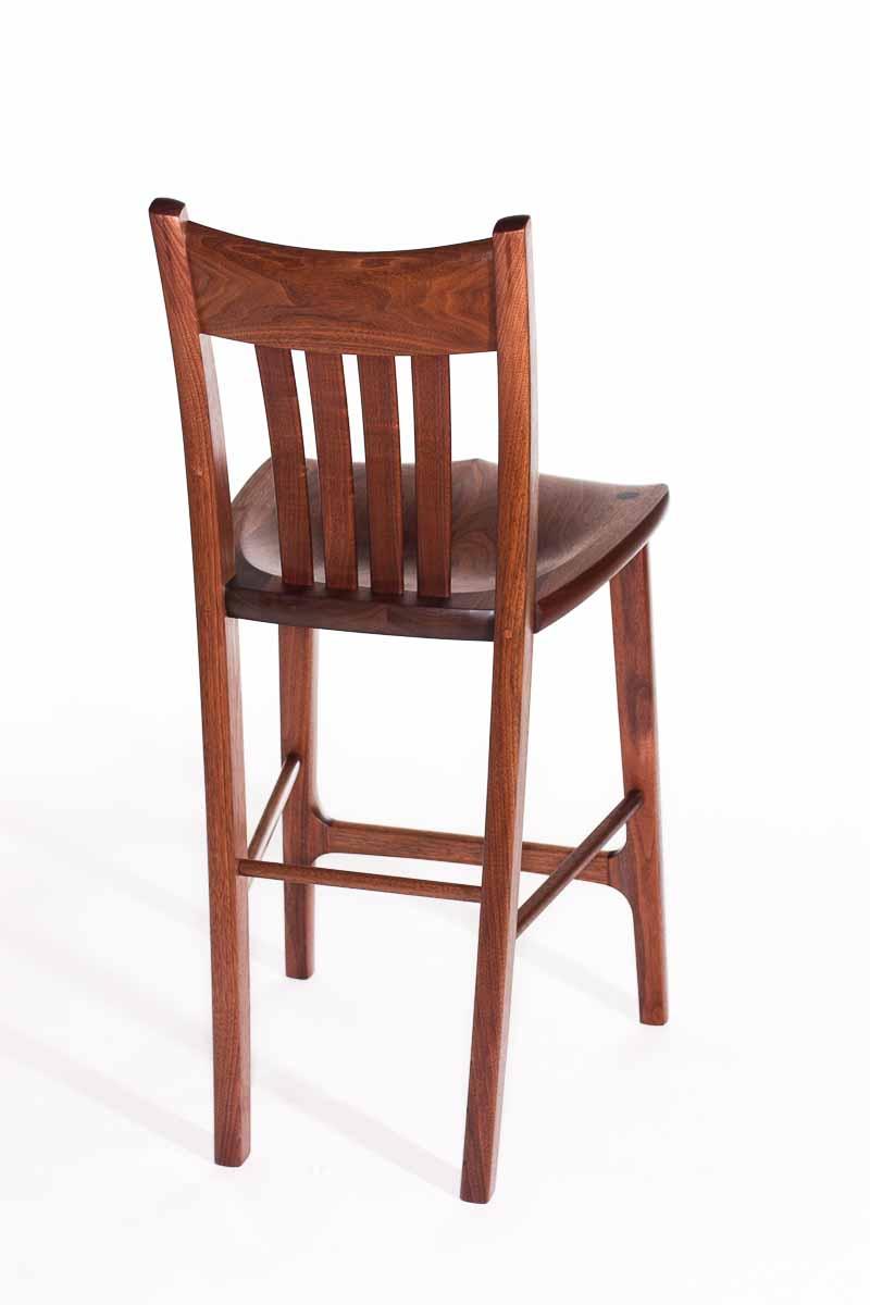 walnut Heflin barstool back view