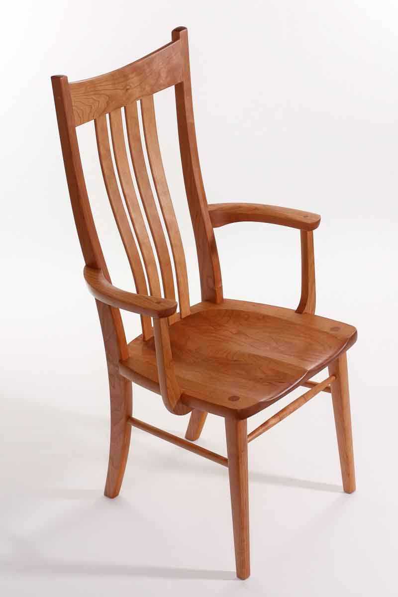 cherry Wilson arm chair, front quarter overview