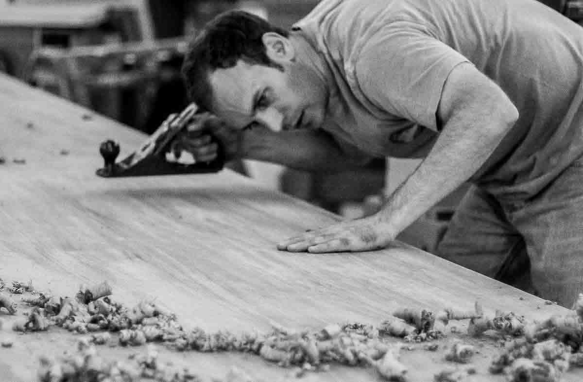 Austin handplaning Steele table top