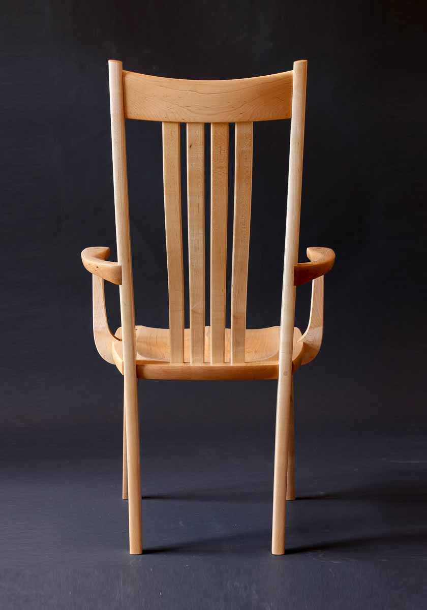 maple Wilson arm chair back view