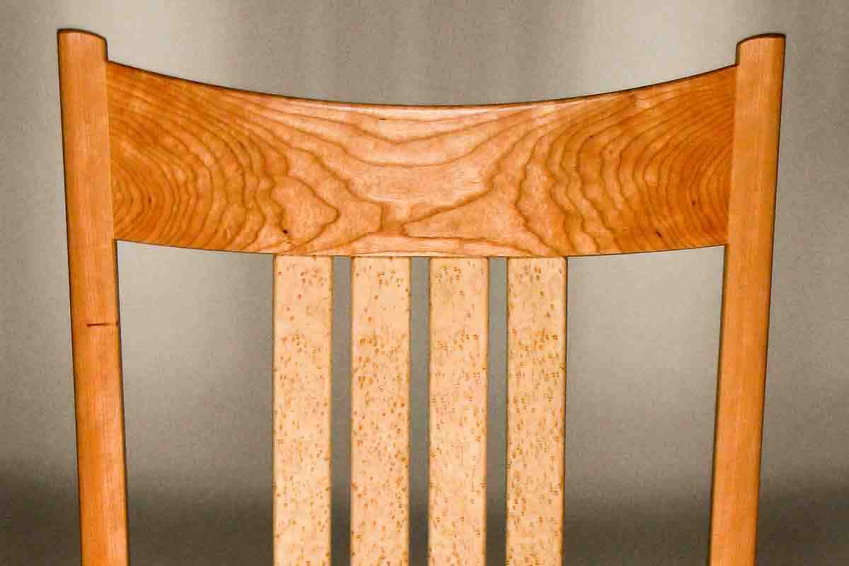 birdseye maple splats in cherry rocking chair