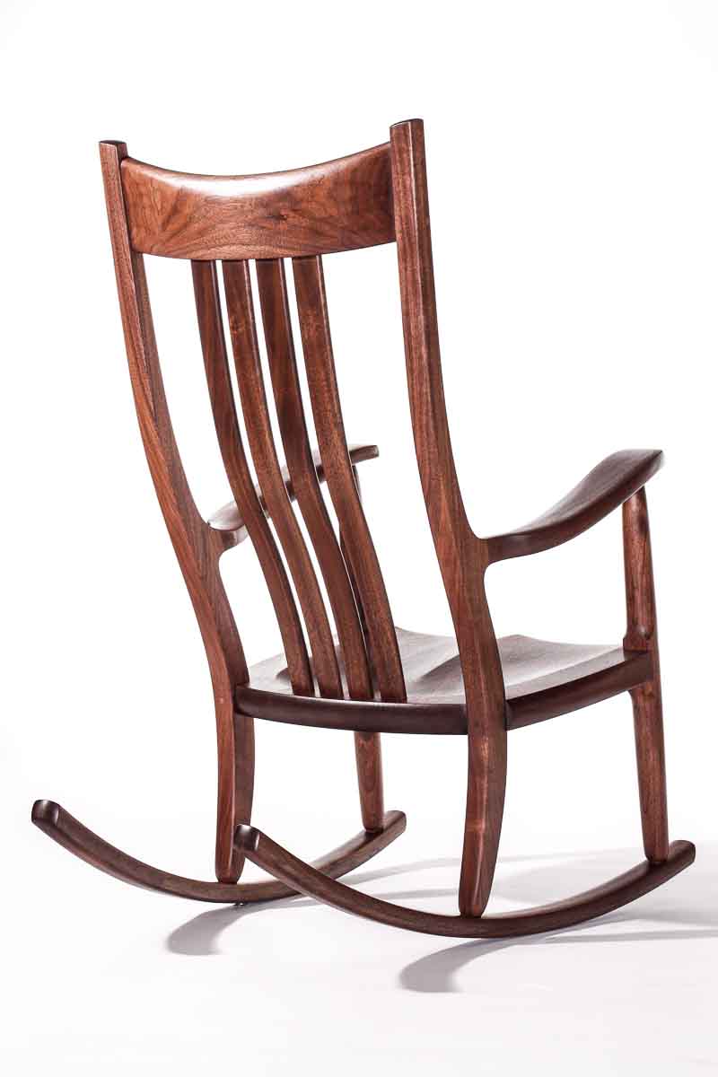 walnut rocking chair lumbar support