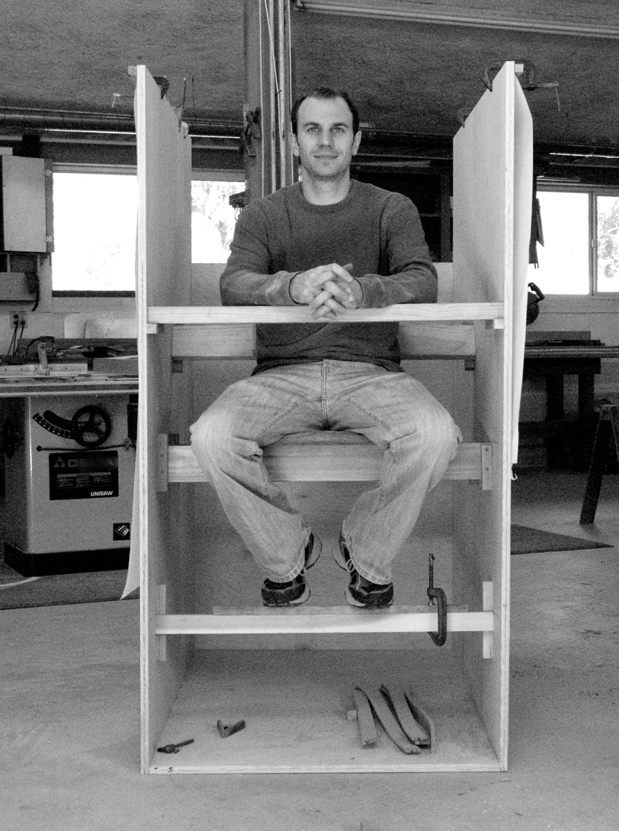 Austin in Barstool Fitting Booth