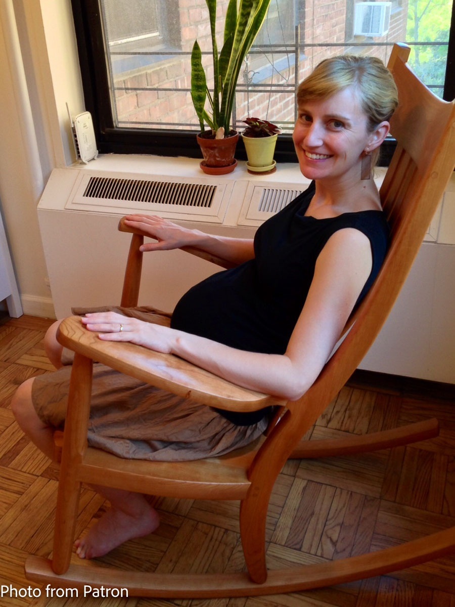 expecting mother in rocking chair