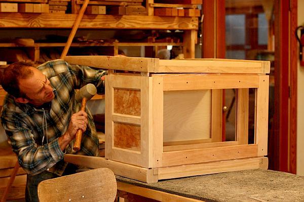 Austin assembling a desk drawer unit