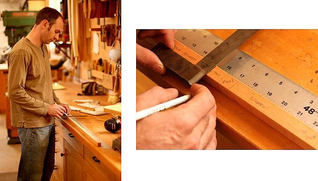 a story stick for desk construction