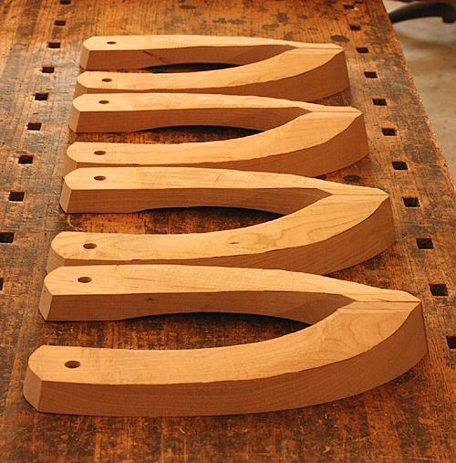 dining chair arms rough cut to shape