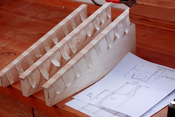 edge banding glued and taped in place