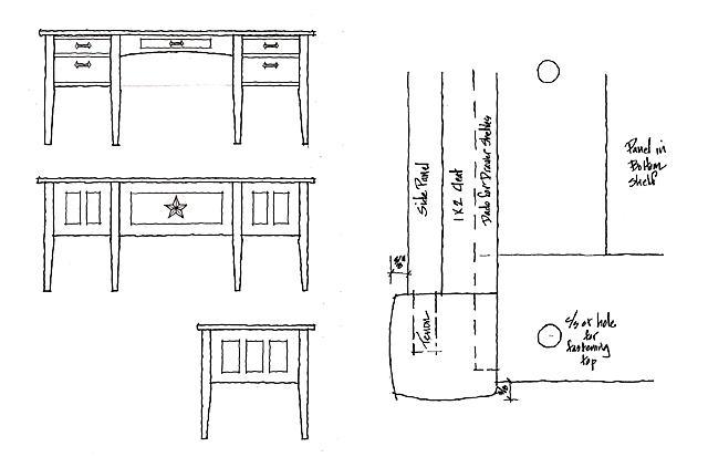 office desk design drawings