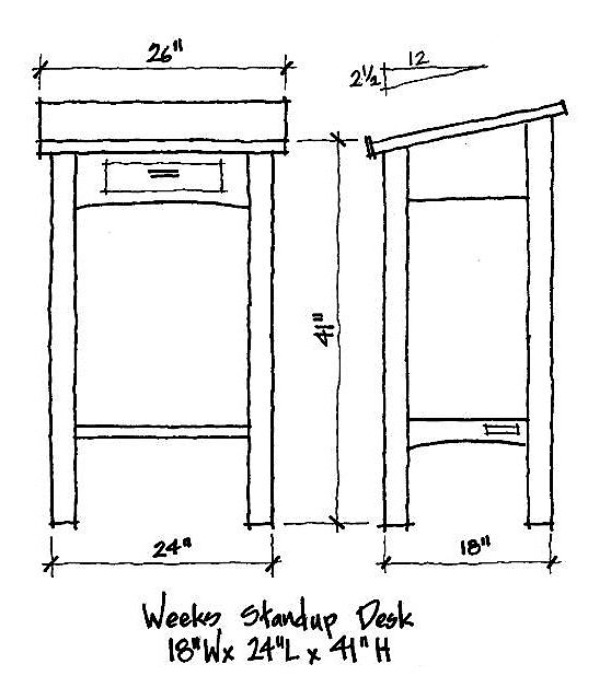 standup desk drawing